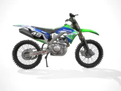 Kawasaki KX450F motorcycle Low-poly 3D model