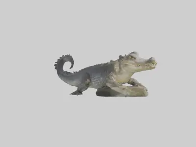 Freshwater crocodile Low-poly 3D model