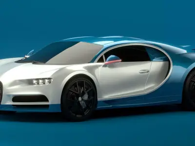 Bugatti Chiron Sport 2021 Blue White 3D model