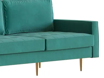 Velvet Fabric Sofa Couch 3D model