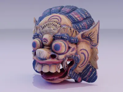 African Mask 04 high-poly 3D model