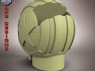 Biker skull 1 Pen holder 3D print model