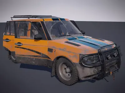 Offroad vehicle Low-poly 3D model