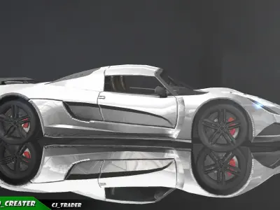 Lowpoly McLaren F1 GTR Type Racing Car 3D Model Low-poly 3D model