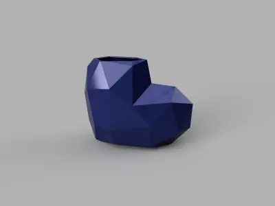 Low Poly Heart-Shaped Vase 3D print model