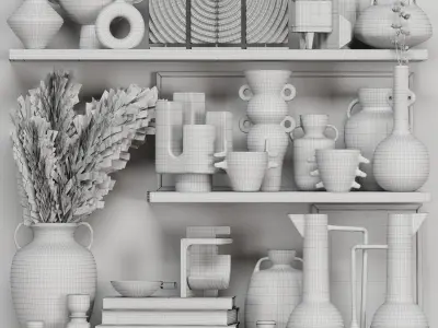 Decorative Set Rustic style 05 3D model