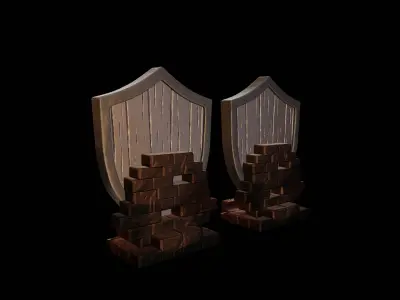 Heroic Phone Stand  Shield Design with Cross for Desk Setup 3D print model