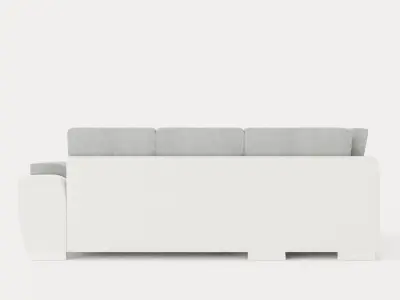 Corner Sofa Bed TOKIO Grey and White Left Low-poly 3D model