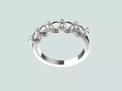 Five Stone  Ring 3D print model