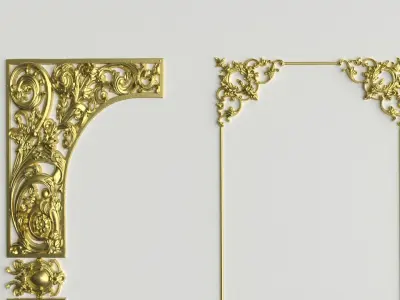 Collection stucco molding 3D model 01 3D model