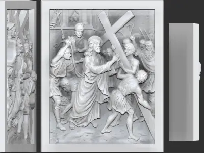 Way Of The Cross-14 Stations of  Cross  Via Dolorosa Via Crucis 3D print model