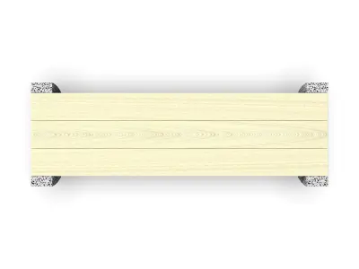 Concrete bench Ladeika with stone chips and wood 3D model