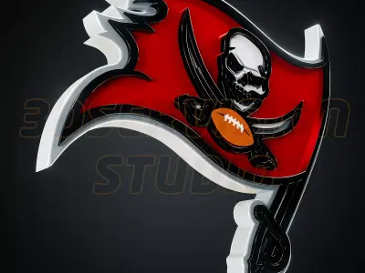Tampa Bay Buccaneers logo - Cinematic - 3D print 3D model