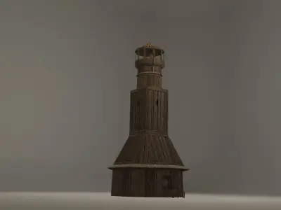 Antique lighthouse Low-poly 3D model