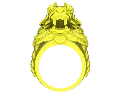 Luxury Dragon Head Men Ring 3D Model 4791 3D print model