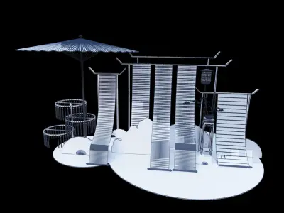 Chinese style New Year banner  beautiful Longnian 3D model