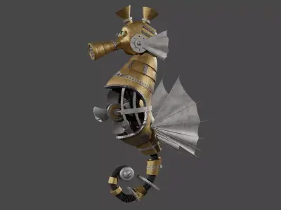 Steampunk Seahorse 3D model