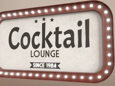 The Cocktail Lounge sign 3D model