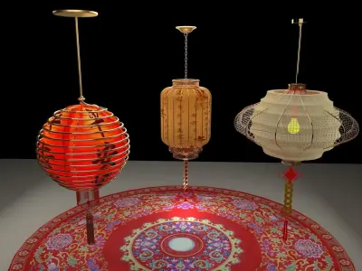 Chinese  red  lantern  3D model