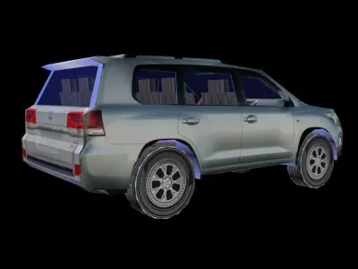 silver color car Low-poly 3D model