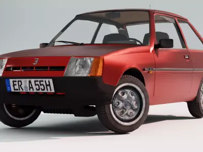 Tavria Zaz 1102 old Hatchback Low-poly 3D model Game Ready Free low-poly 3D model