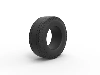 Rear tire of vintage dragster Version 2 Scale 1 to 10 3D print model