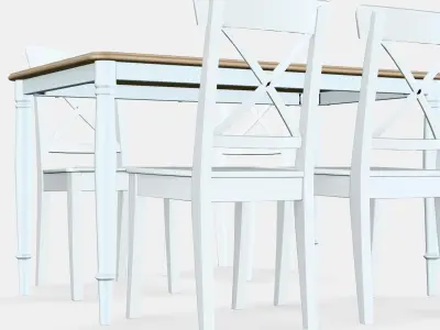 DANDERYD - INGOLF Table and 4 chairs 2 Low-poly 3D model