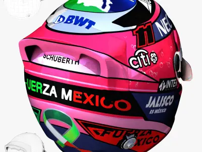 Perez helmet 2018 Low-poly 3D model