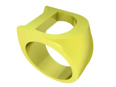 Luxury Initial Letter D Signet Ring 3D Model 4067 3D print model