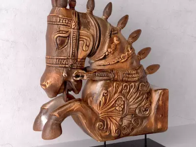 Carved Marwari Jumping Horse 3D model