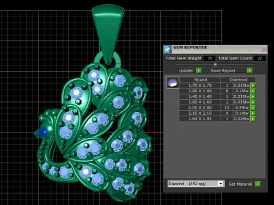 LUXURY HIP HOP PEACOCK PENDANT 3D PRINTABLE MODEL 3D print model