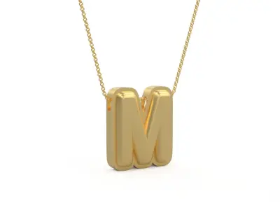 Model 1196 M Initial Letters Charm Balloon 20mm 3D print model
