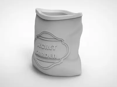 Cement bag shape vase 3D print model