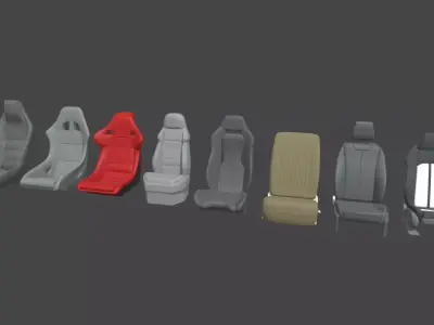 Car Seat Pack 03 Low-poly 3D model
