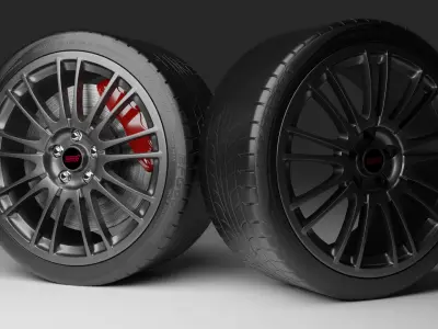Subaru Wrx Sti 2011 Rim with tire 3D model