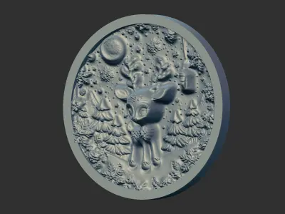 Christmas deer walldecor  3D print model