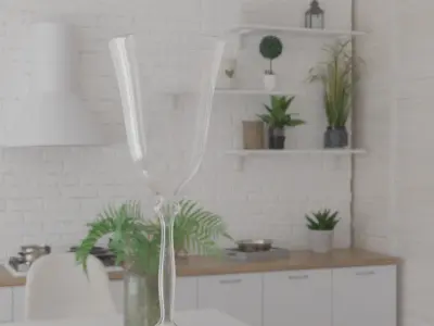 A glass wine Free 3D model