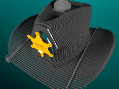 cowboy wood lamp 3mm 3D print model