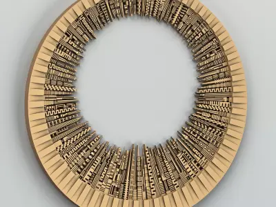 Carved decor central 040 Urban City 3D model