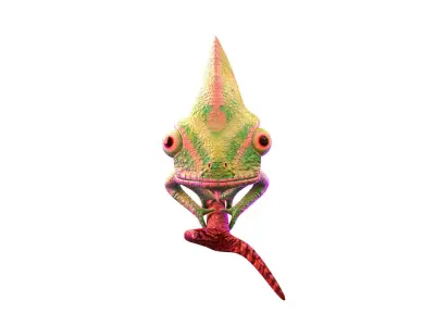 Chameleon  Low-poly 3D model