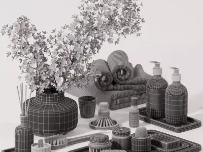 Bathroom Decorative set-H24 3D model