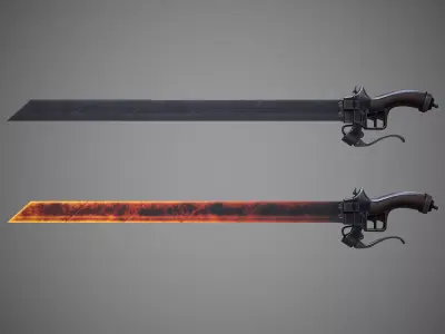 AOT Sword Low-poly 3D model