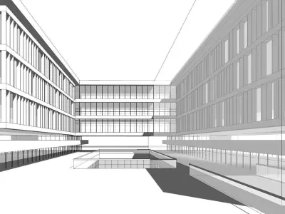 Office Building Industrial Park 3D model