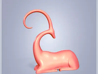 Abstract Deer Figurine -- Ready for 3D Printing Low-poly 3D model