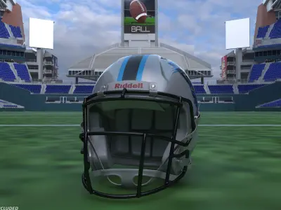 Carolina Panthers American Football Helmet 3D model