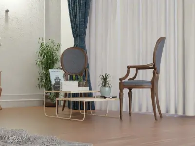 Bed room Interior design 3D model