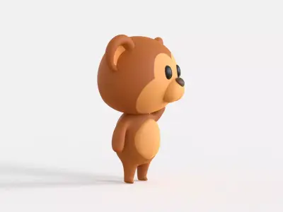 Little Funny Monkey Animated Low-poly 3D model