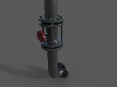 Modular Industrial Pipes Low-poly 3D model get
