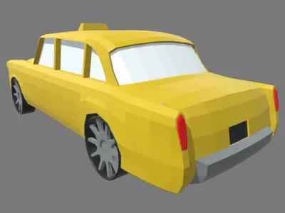 Low Poly Taxi 01 Low-poly 3D model