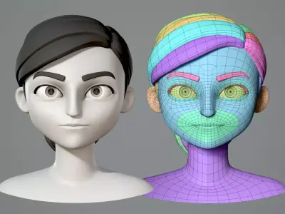 Cute cartoon girl Anabel 3D model